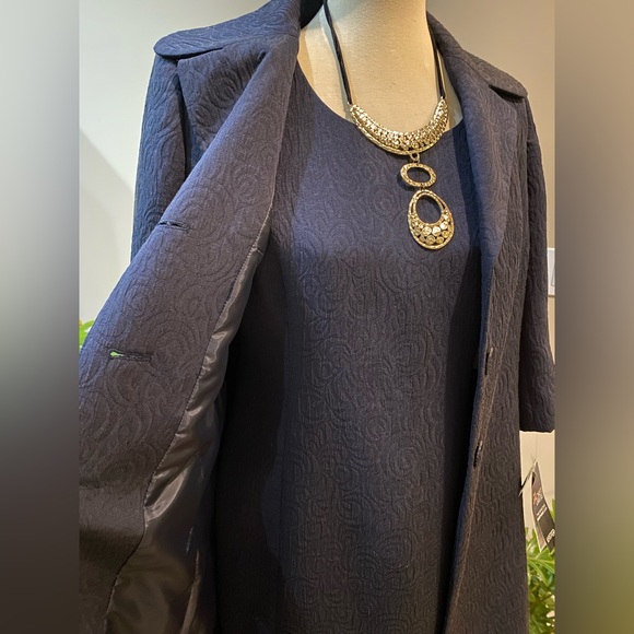 Navy Blue 2-Piece Jacket Dress Size 8 by Kasper - Picture 6 of 9